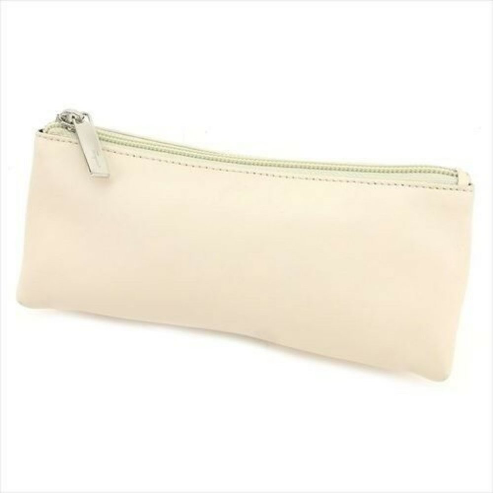 Salvatore Ferragamo Pouch Bag Beige Silver leather Woman Authentic Used T8751